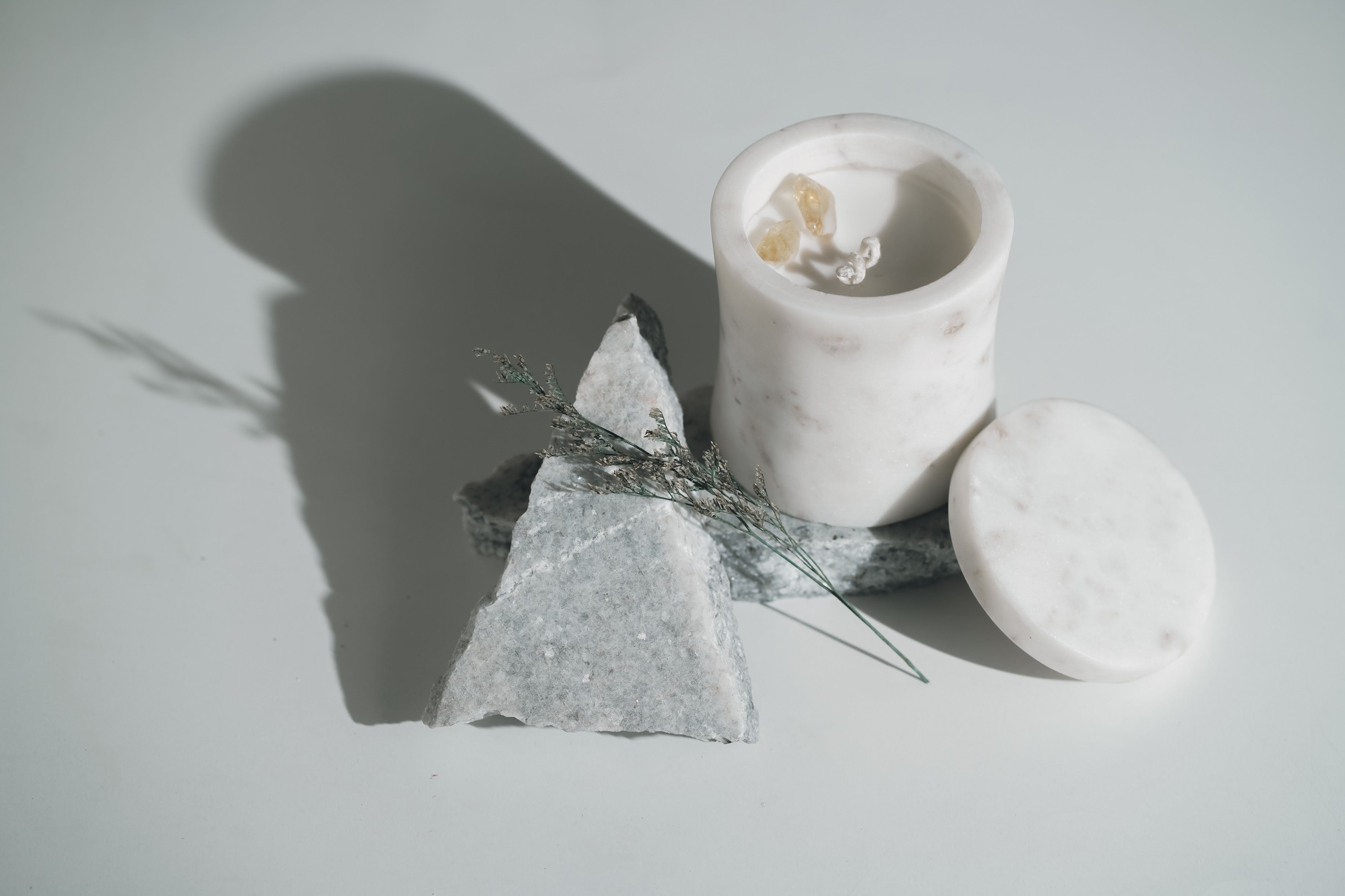 White Marble Refillable Candle | Modern Home Minimalist Luxury Decor