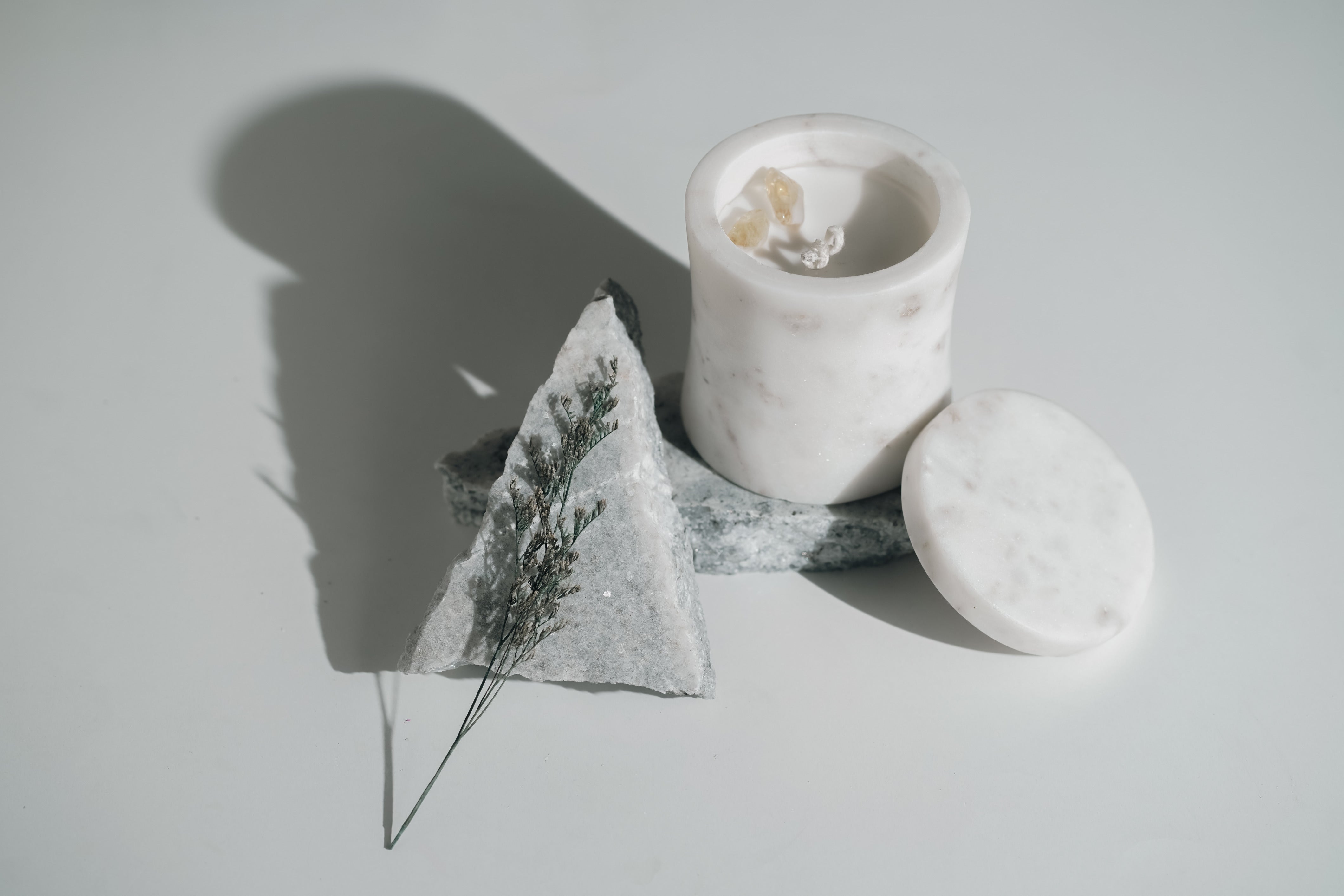 White Marble Refillable Candle | Modern Home Minimalist Luxury Decor