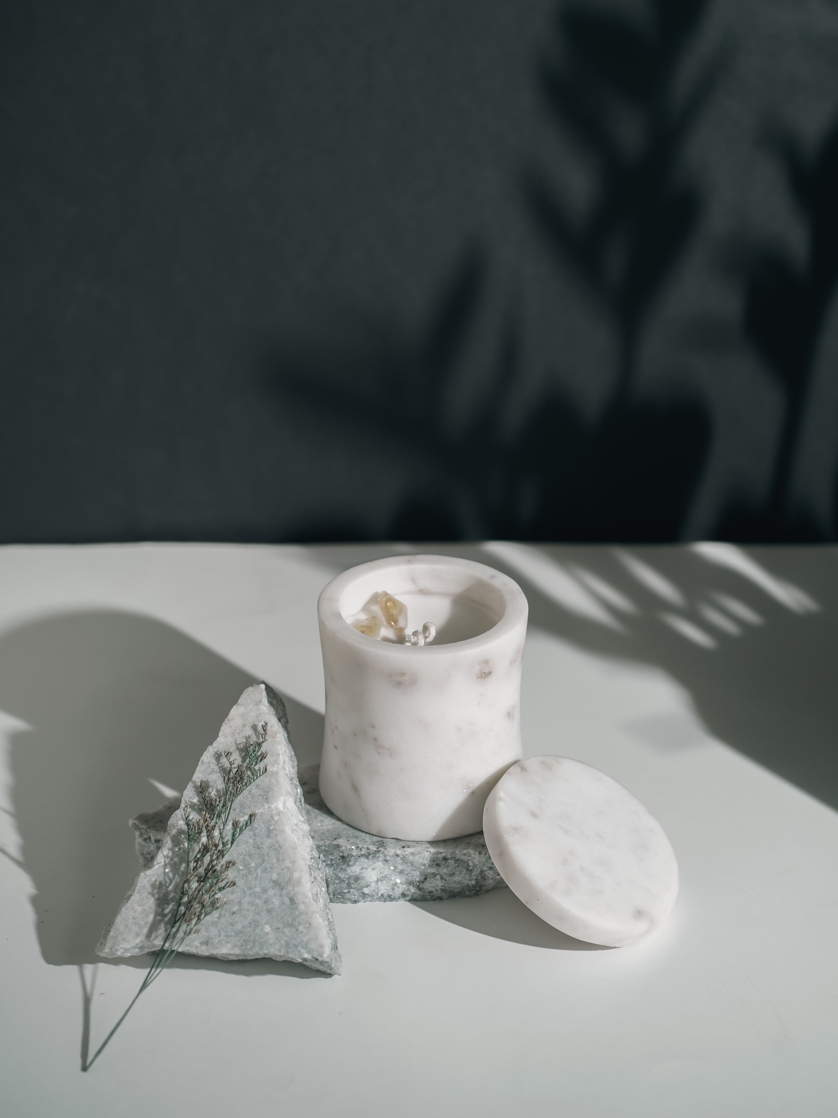 White Marble Refillable Candle | Modern Home Minimalist Luxury Decor