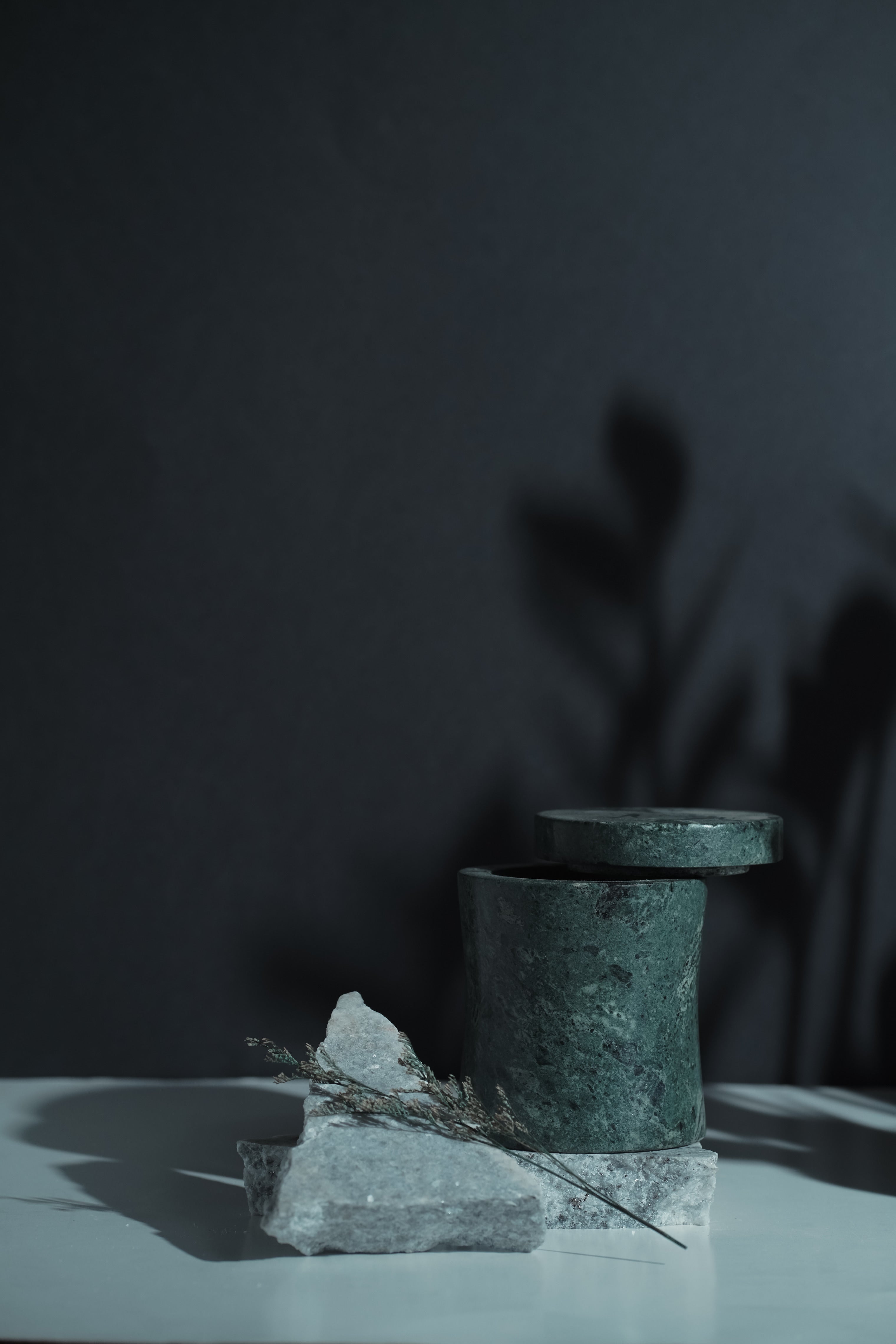 Granite Marble Refillable Candle | Modern Home Minimalist Luxury Decor