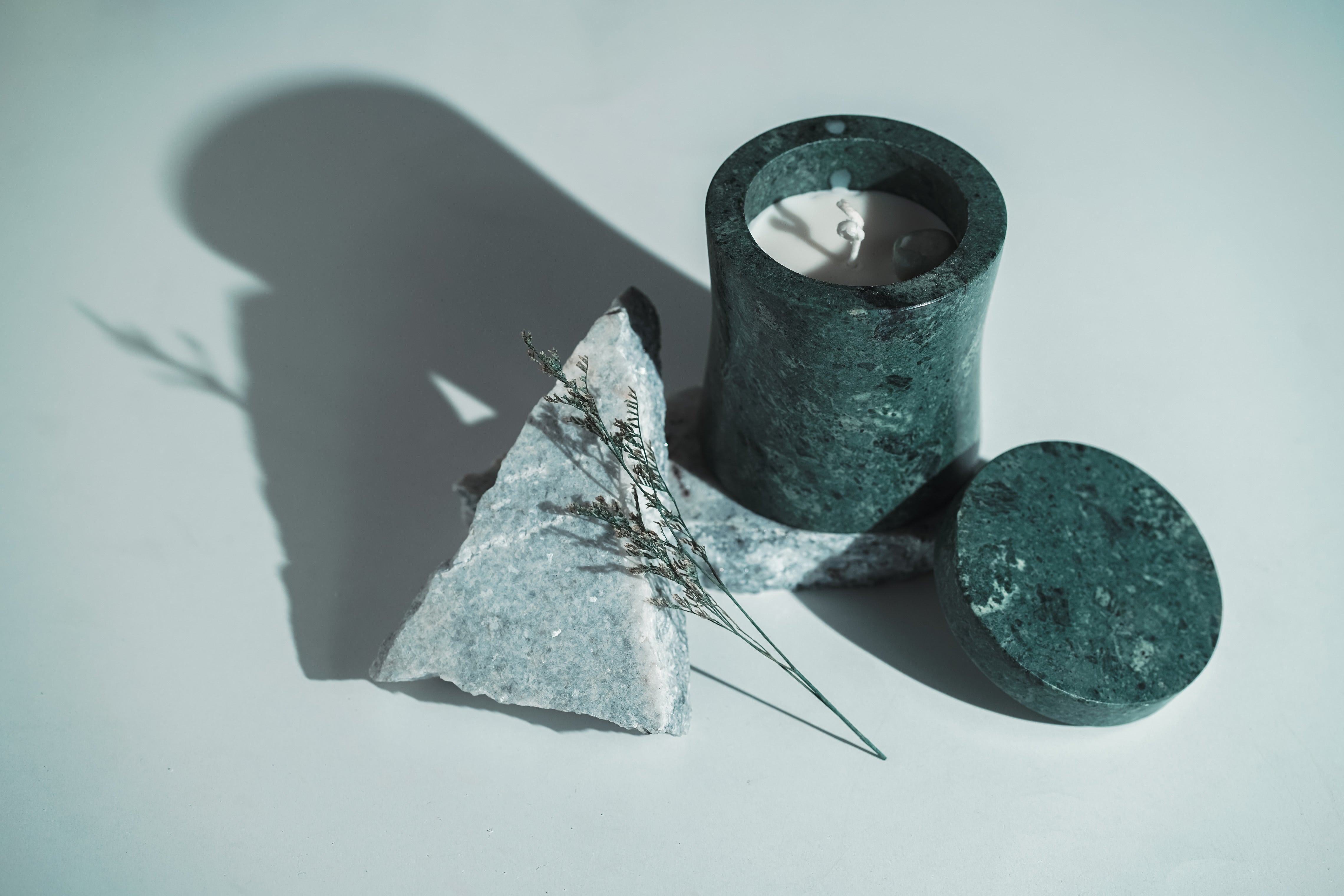 Granite Marble Refillable Candle | Modern Home Minimalist Luxury Decor