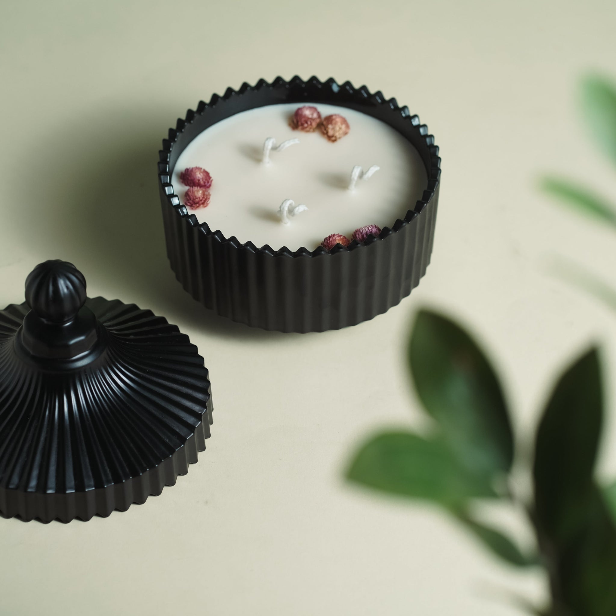 Black Candy Jar Container Candle | Modern Home Minimalist Luxury Decor