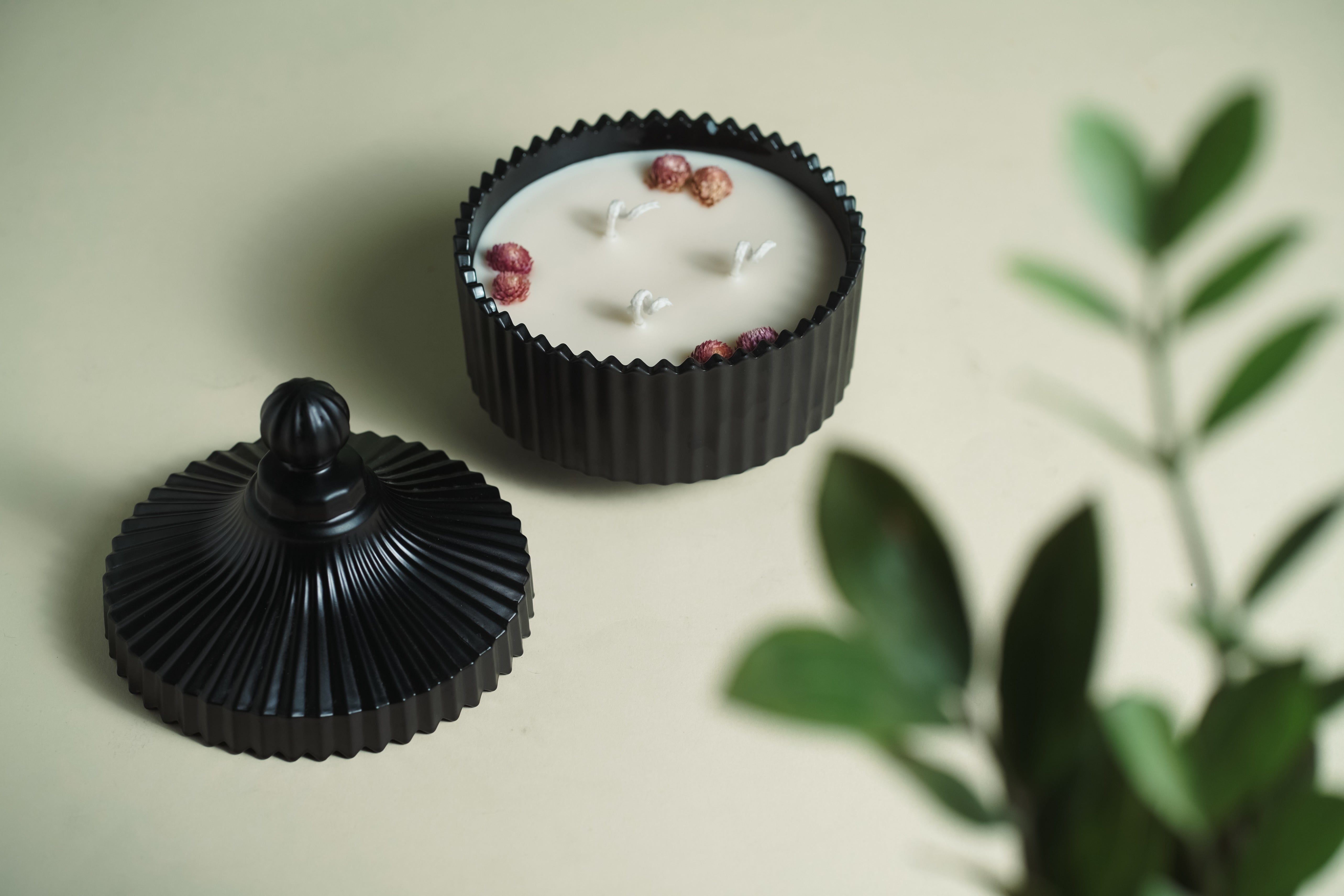 Black Candy Jar Container Candle | Modern Home Minimalist Luxury Decor