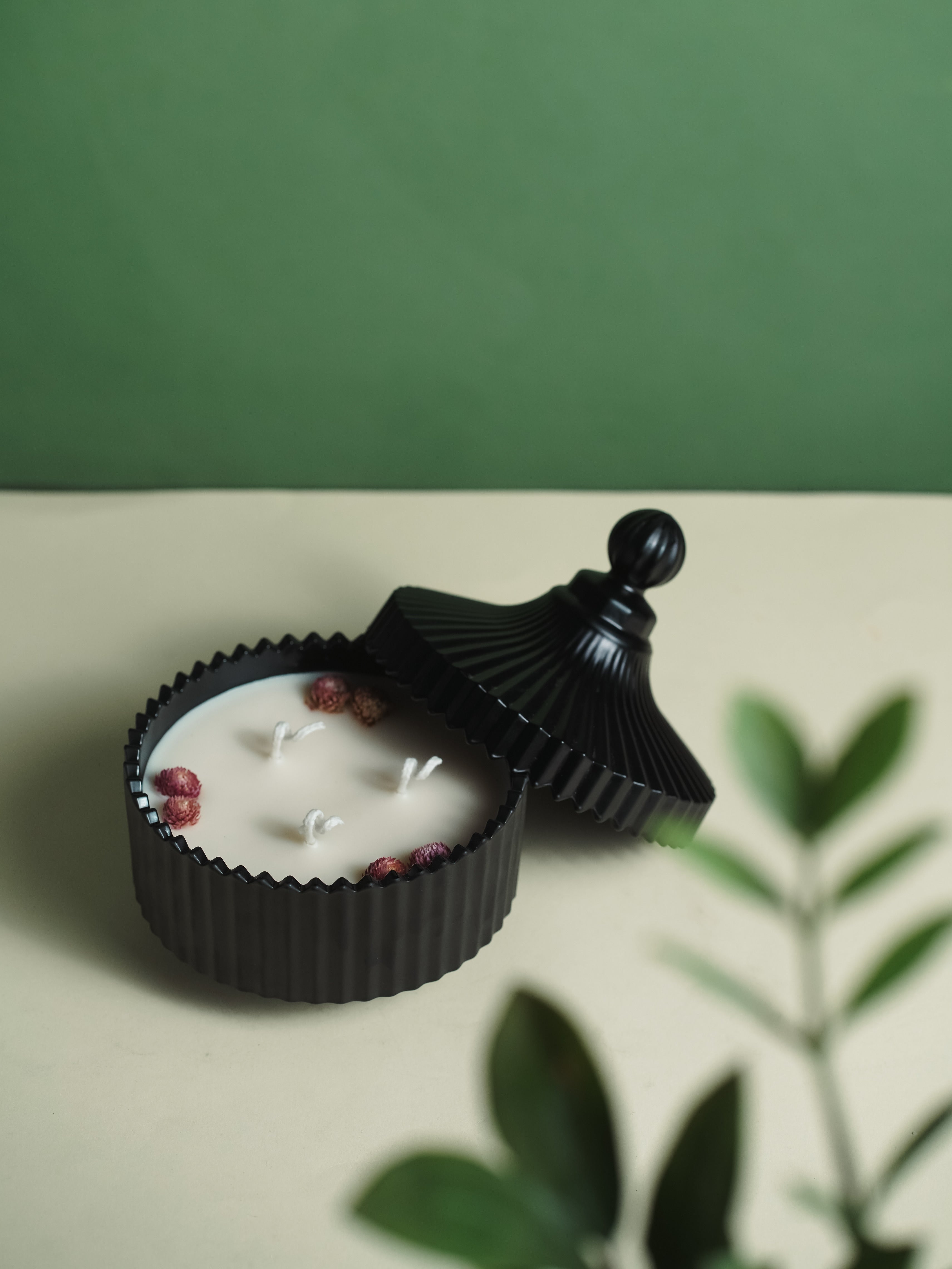 Black Candy Jar Container Candle | Modern Home Minimalist Luxury Decor