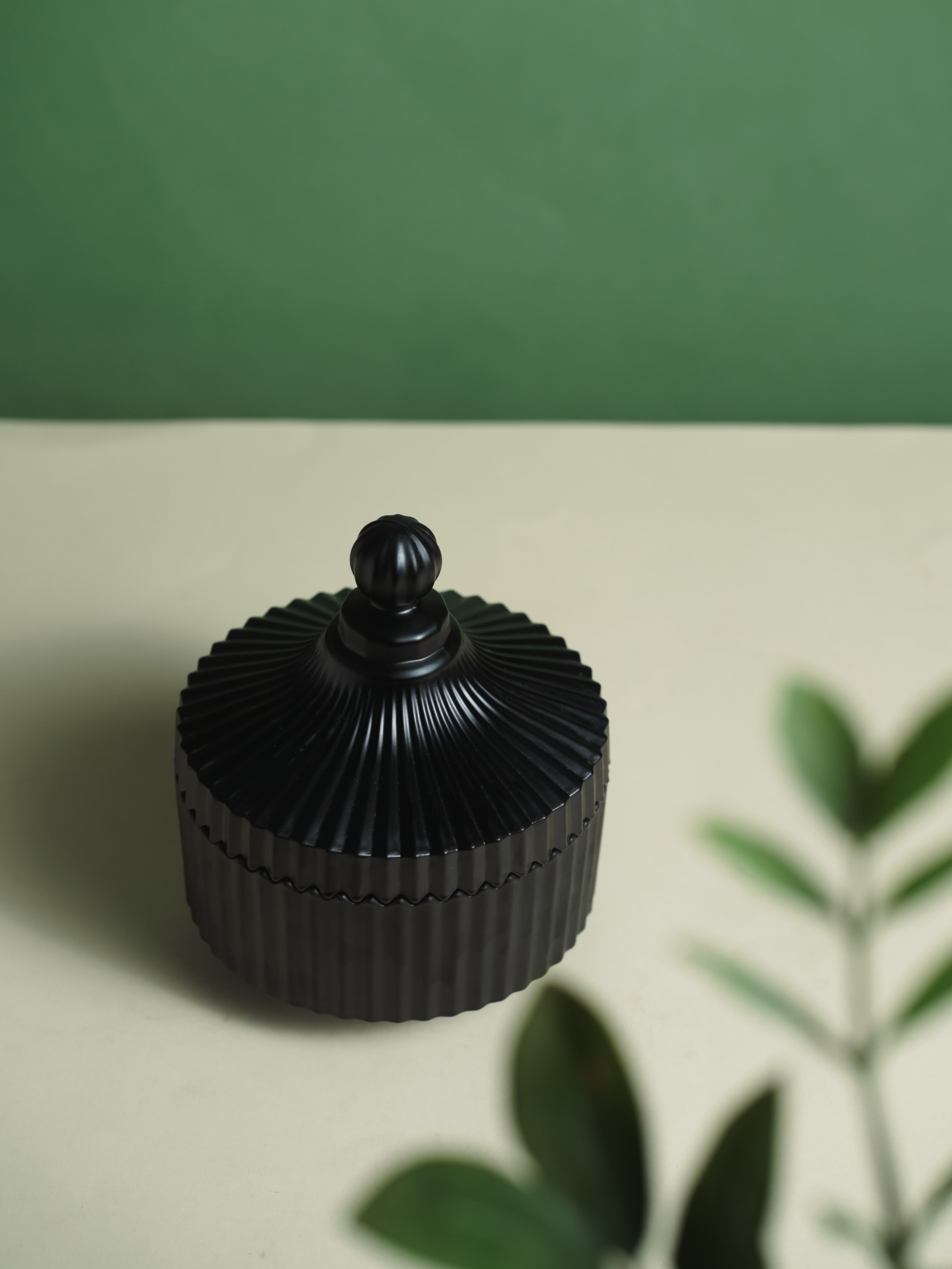 Black Candy Jar Container Candle | Modern Home Minimalist Luxury Decor