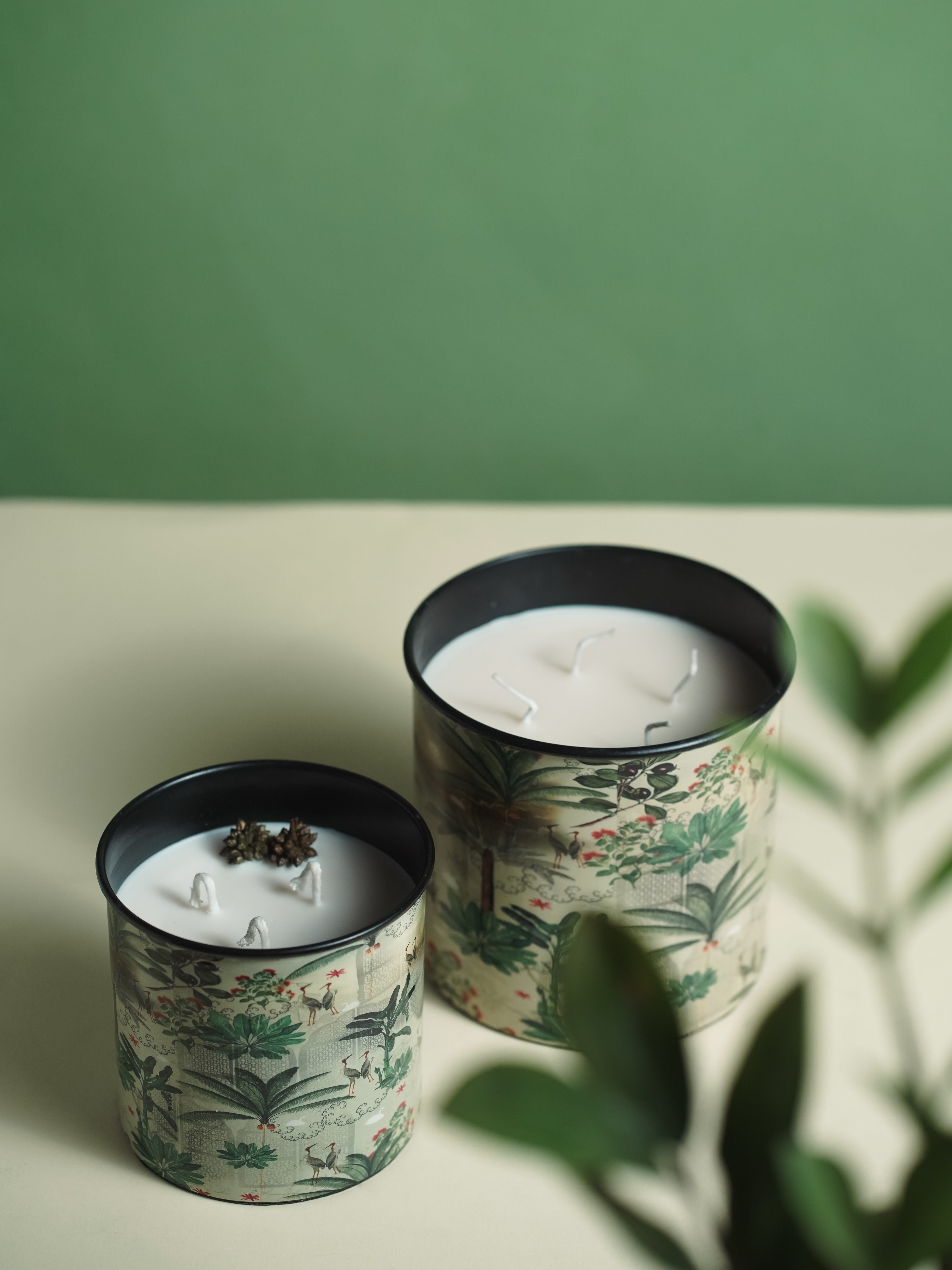 Green Iron Container Cookie Jar With Wooden Lid | Modern Minimalist Luxury Decor