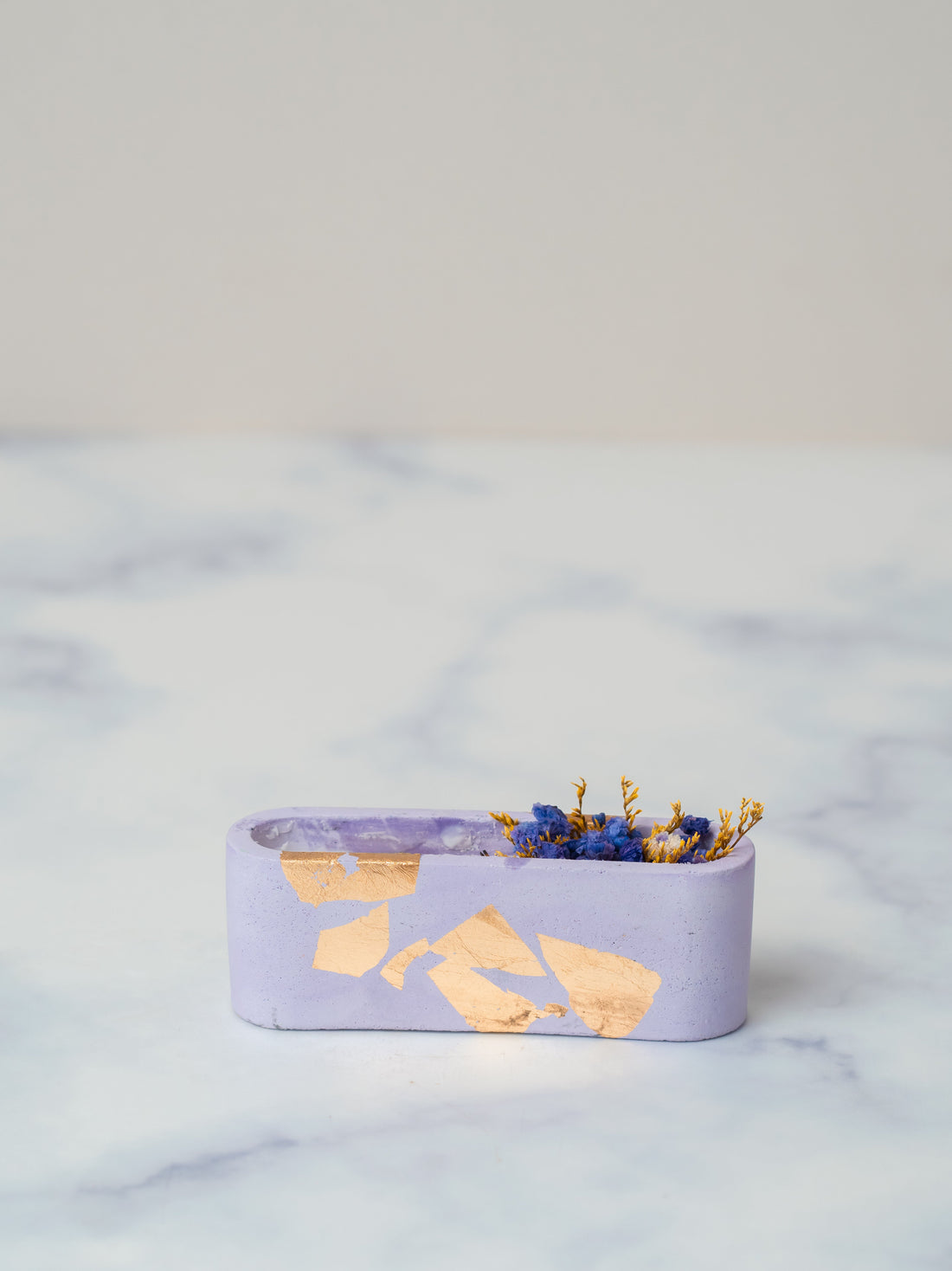 Purple Concrete Container | Dry Flower Soy wax | Scented Candle
