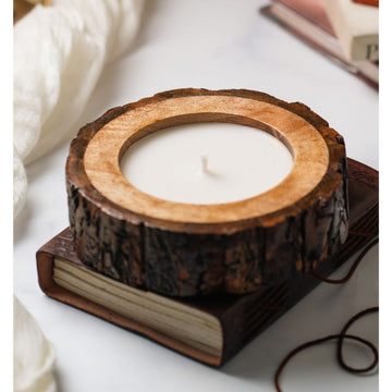 Wooden Log Candle | Scented Soy Wax Candle